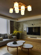 modern-japanese-square-wood-ceiling-light-fixture-with-glass-shades-for-living-room
