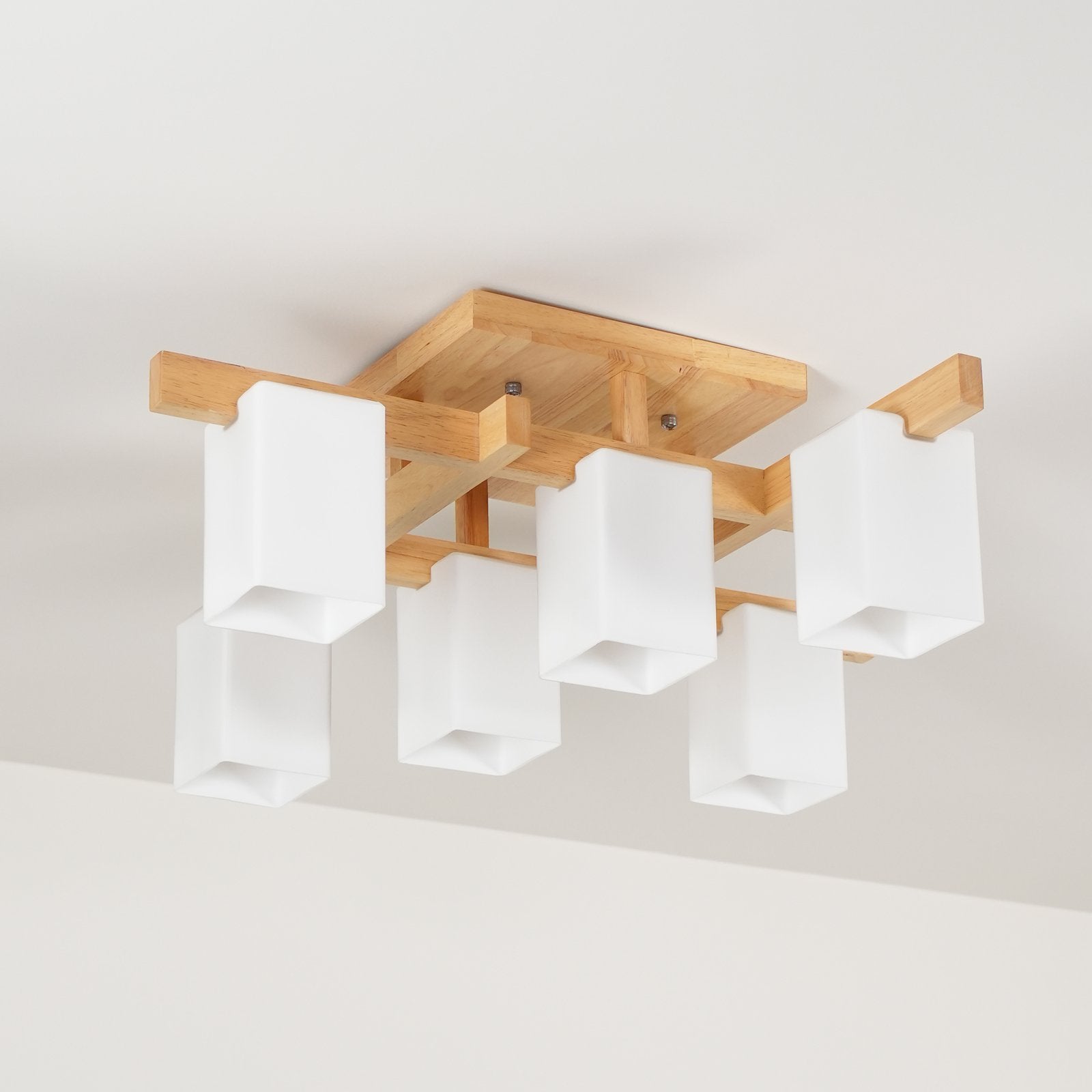 modern-japanese-square-wood-ceiling-light-fixture-with-glass-shades-for-living-room
