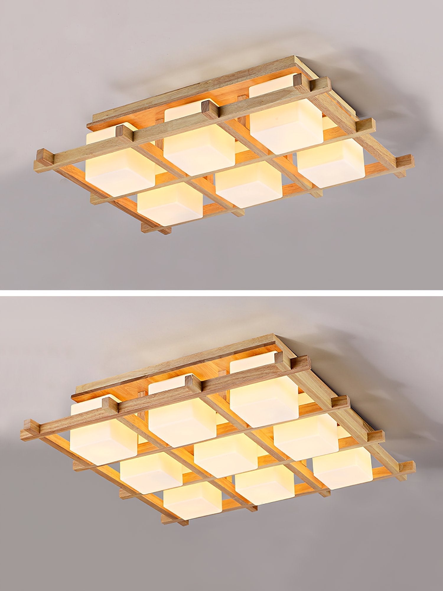 traditional-japanese-style-lattice-wood-ceiling-lamp-with-frosted-glass-shades