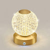 Modern Diamond Cut Crystal LED Table Lamp Cordless Rechargeable Task Light with Polished Brass Finish