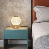 Modern Diamond Cut Crystal LED Table Lamp Cordless Rechargeable Task Light with Polished Brass Finish