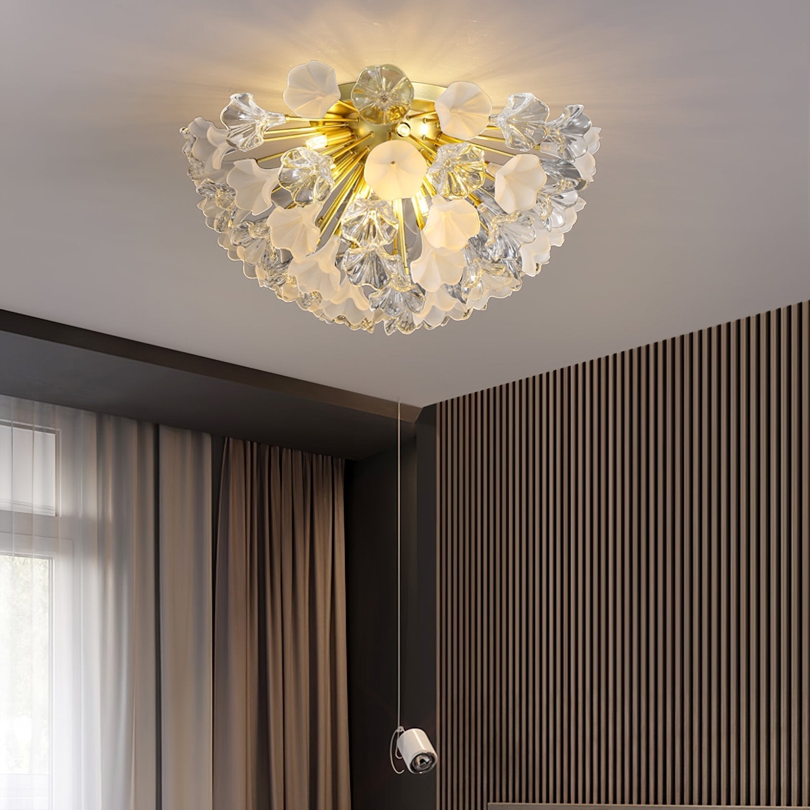 modern-gold-flush-mount-chandelier-with-hand-blown-glass-globes-for-living-room