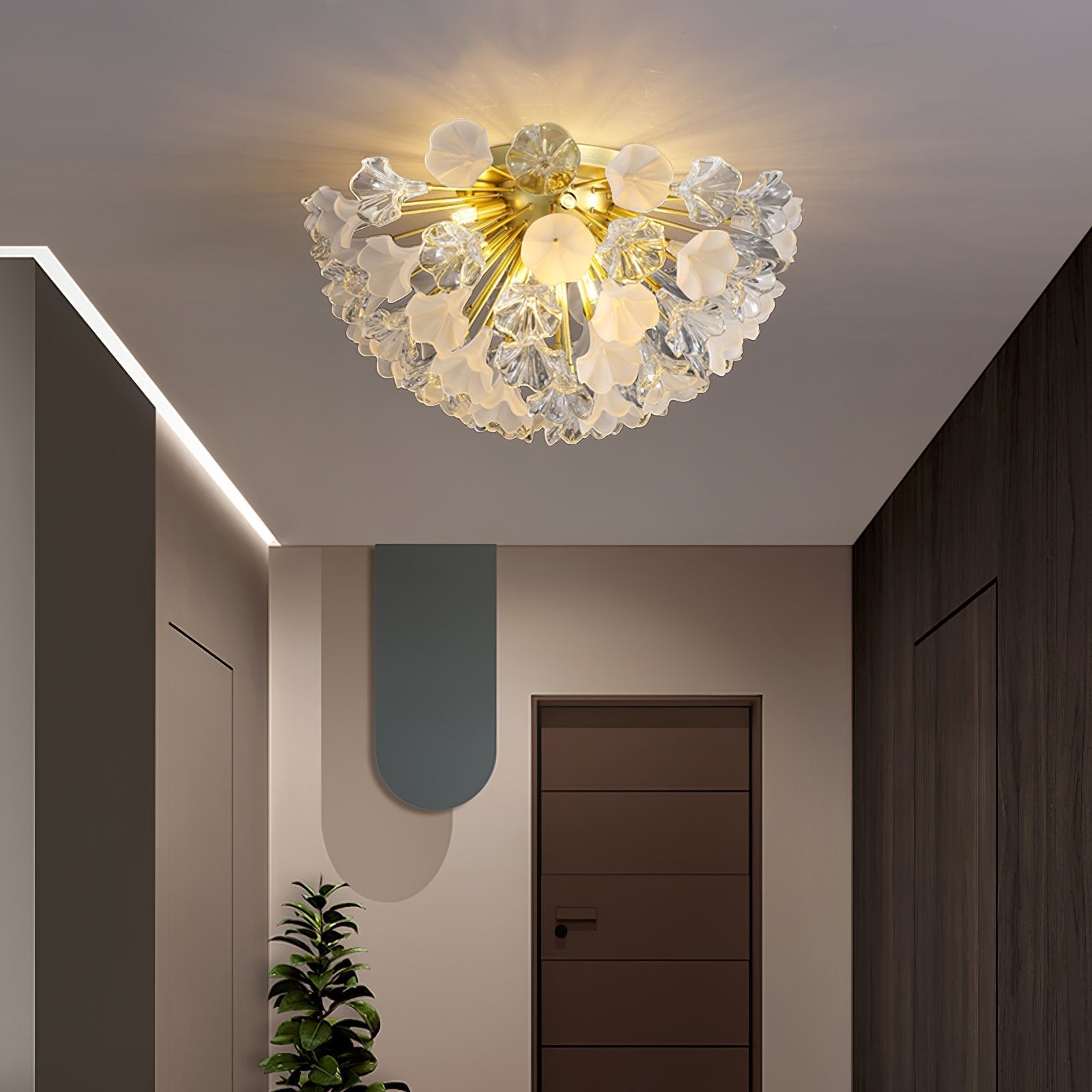 modern-gold-flush-mount-chandelier-with-hand-blown-glass-globes-for-living-room