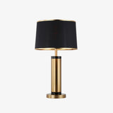 Jaspar Gold Metal Desk Lamp with Elegant Fabric Shade for Modern Home Office and Bedroom