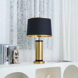 Jaspar Gold Metal Desk Lamp with Elegant Fabric Shade for Modern Home Office and Bedroom