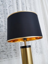 Jaspar Gold Metal Desk Lamp with Elegant Fabric Shade for Modern Home Office and Bedroom