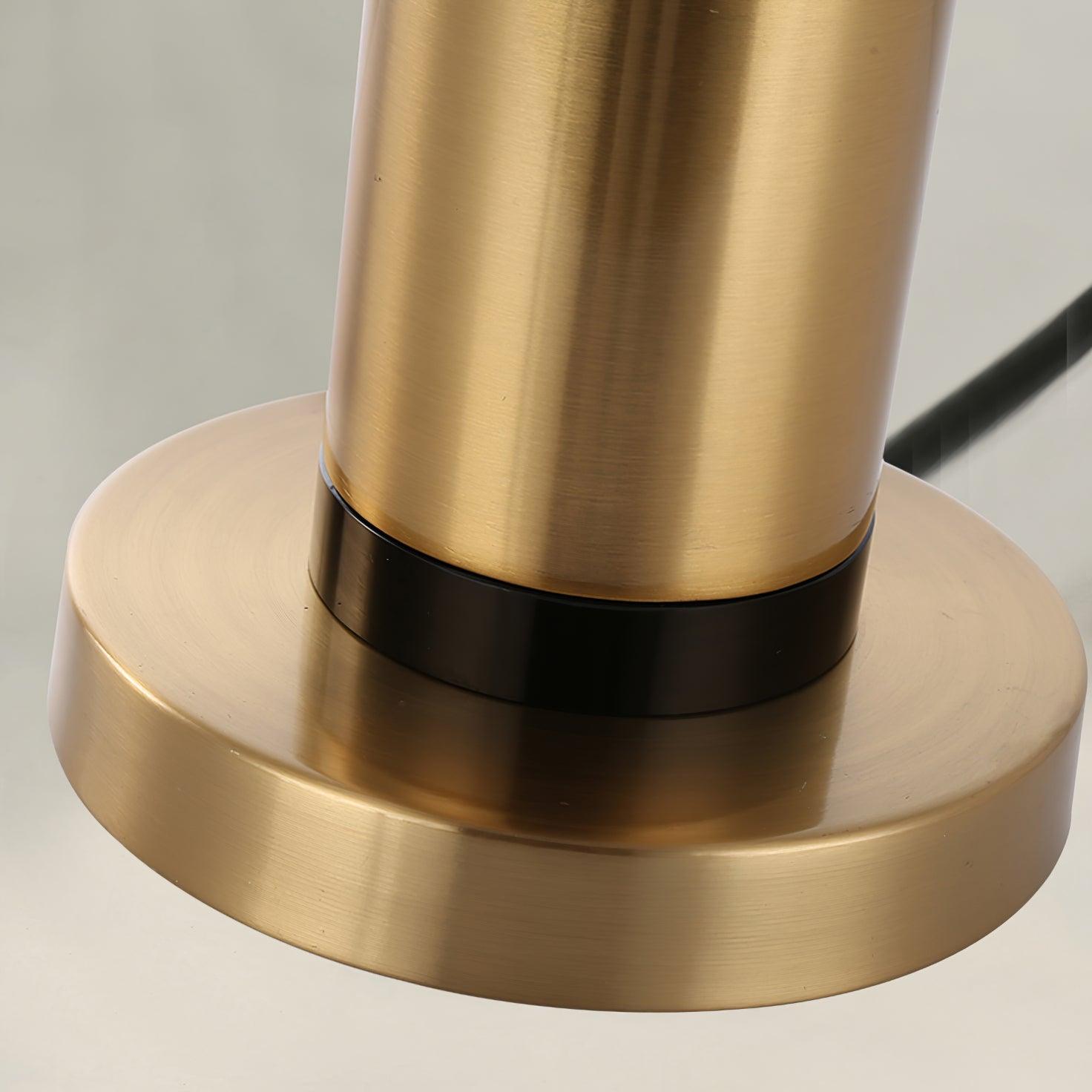 Jaspar Gold Metal Desk Lamp with Elegant Fabric Shade for Modern Home Office and Bedroom