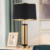 Jaspar Gold Metal Desk Lamp with Elegant Fabric Shade for Modern Home Office and Bedroom