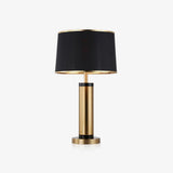 Jaspar Gold Metal Desk Lamp with Elegant Fabric Shade for Modern Home Office and Bedroom