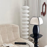 Javier Contemporary Black Metal Table Lamp with White Fabric Shade for Modern Home Decor