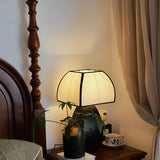 Javier Contemporary Black Metal Table Lamp with White Fabric Shade for Modern Home Decor