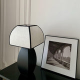 Javier Contemporary Black Metal Table Lamp with White Fabric Shade for Modern Home Decor