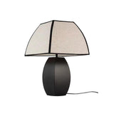 Javier Contemporary Black Metal Table Lamp with White Fabric Shade for Modern Home Decor