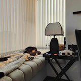 Javier Contemporary Black Metal Table Lamp with White Fabric Shade for Modern Home Decor
