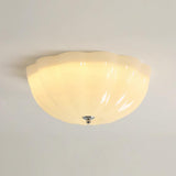 Modern Jelly LED Flush Mount Ceiling Light Fixture with White Glass Shade in Chrome