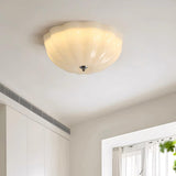 Modern Jelly LED Flush Mount Ceiling Light Fixture with White Glass Shade in Chrome
