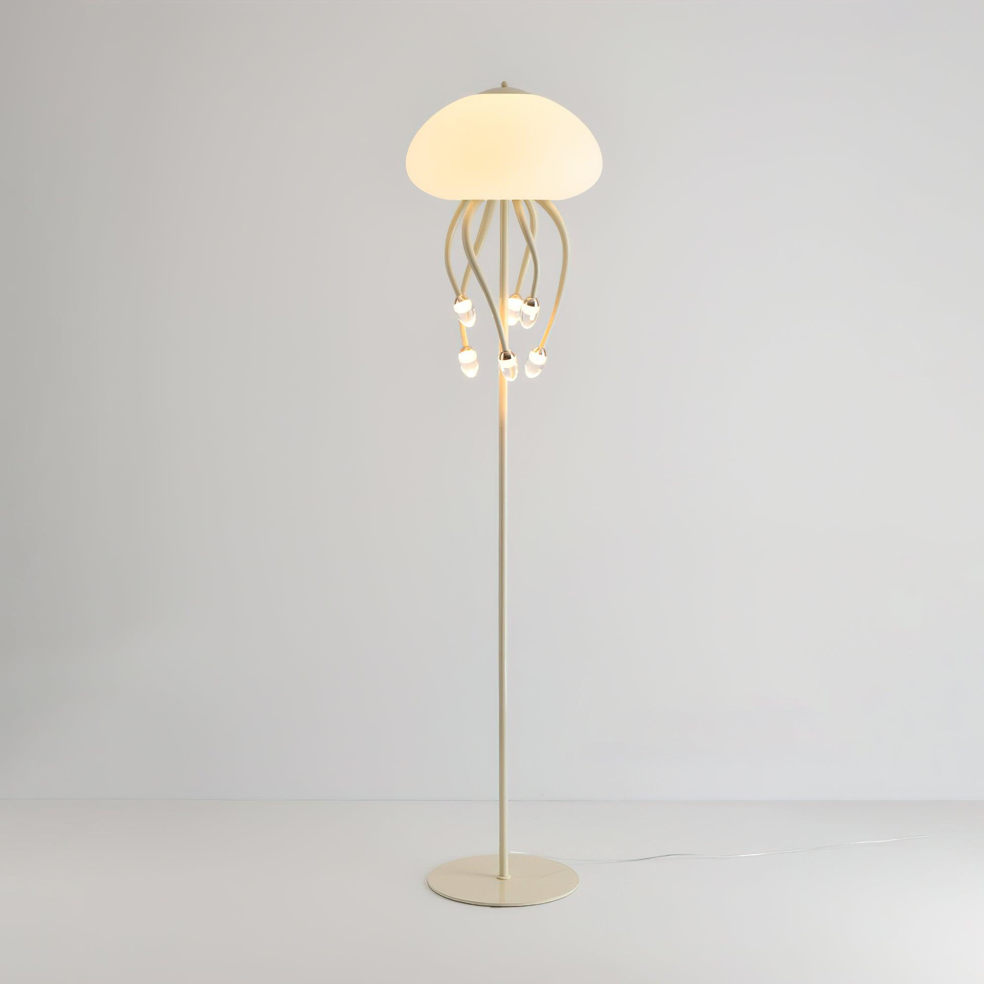 Contemporary Jellyfish Multi Head LED Floor Lamp with Acrylic Shades
