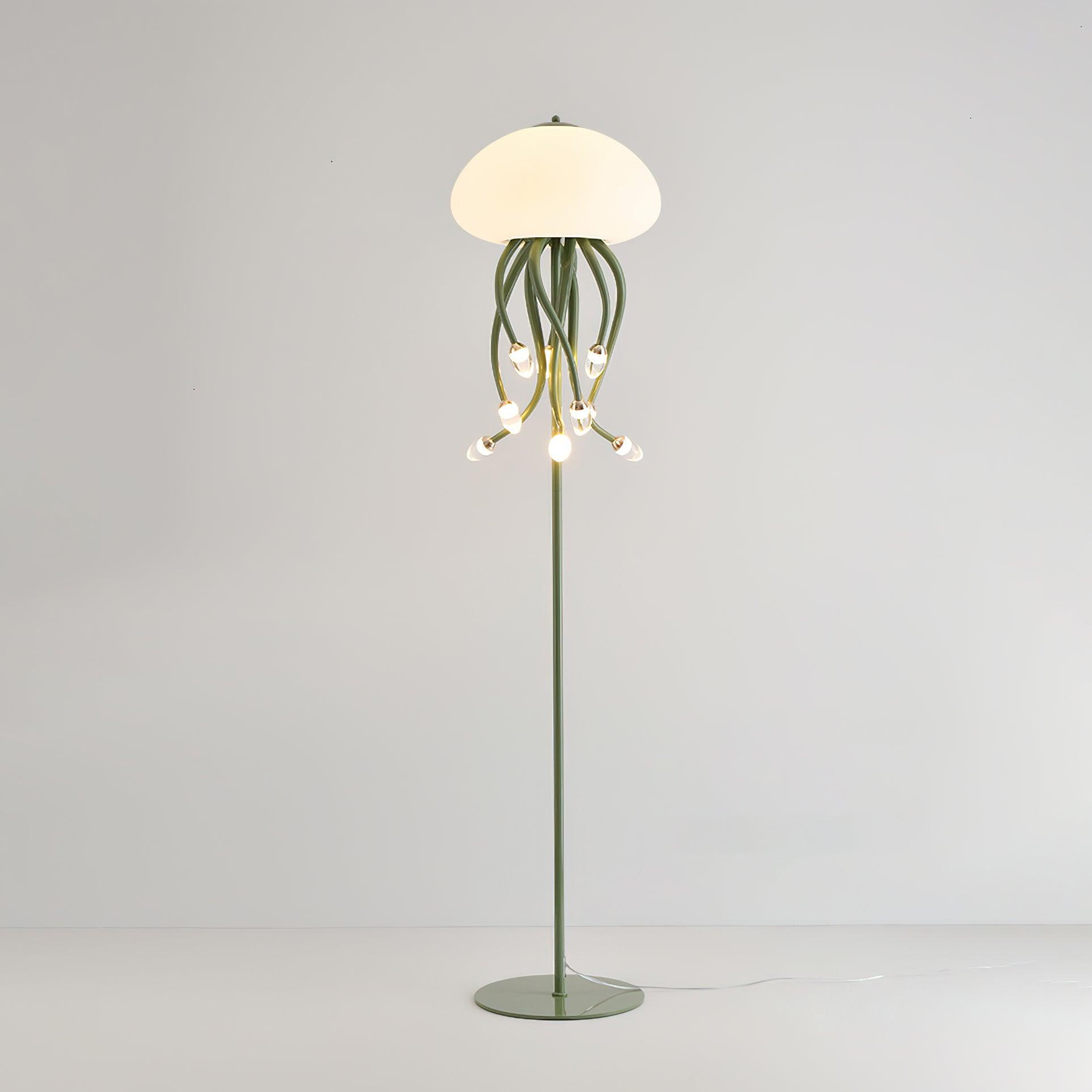 Contemporary Jellyfish Multi Head LED Floor Lamp with Acrylic Shades