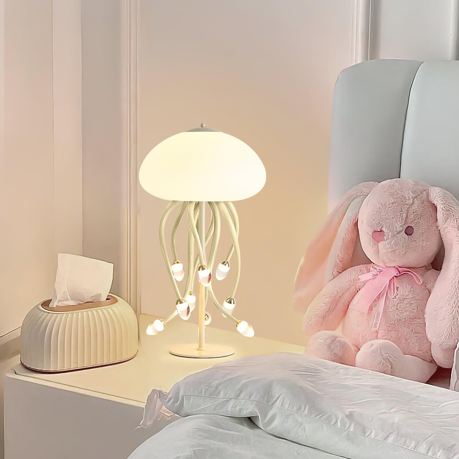 Modern Jellyfish Acrylic Table Lamp Integrated LED Decorative Nightstand Lighting