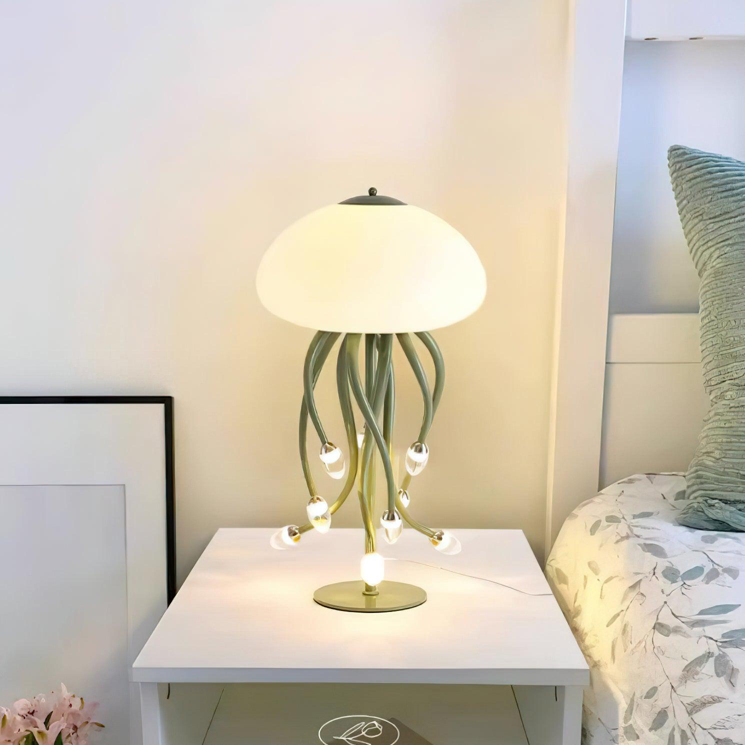 Modern Jellyfish Acrylic Table Lamp Integrated LED Decorative Nightstand Lighting