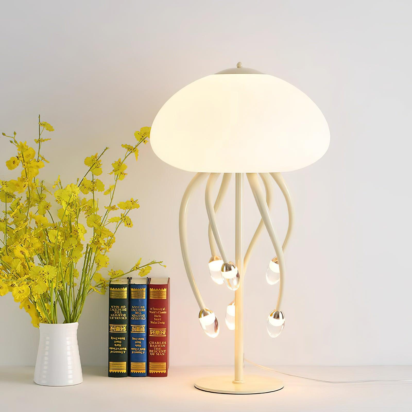 Modern Jellyfish Acrylic Table Lamp Integrated LED Decorative Nightstand Lighting