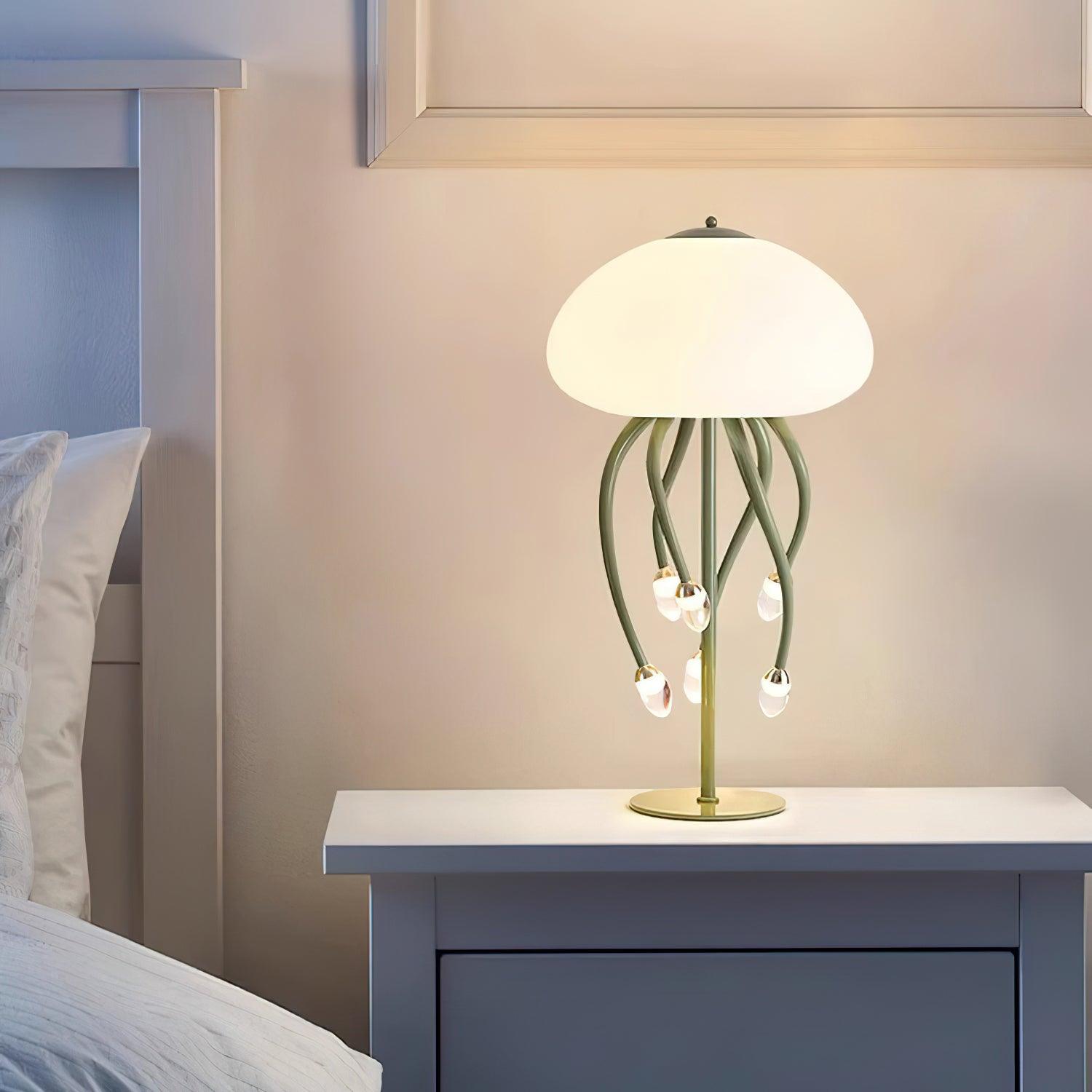 Modern Jellyfish Acrylic Table Lamp Integrated LED Decorative Nightstand Lighting