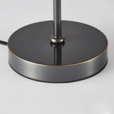 Modern Brass and Black Table Lamp with White Fabric Shade for Bedside Table