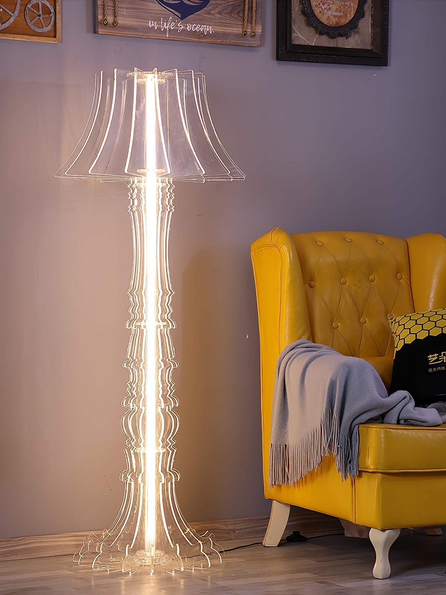 Josephine Contemporary Acrylic LED Table and Floor Lamp for Ambient Home Lighting