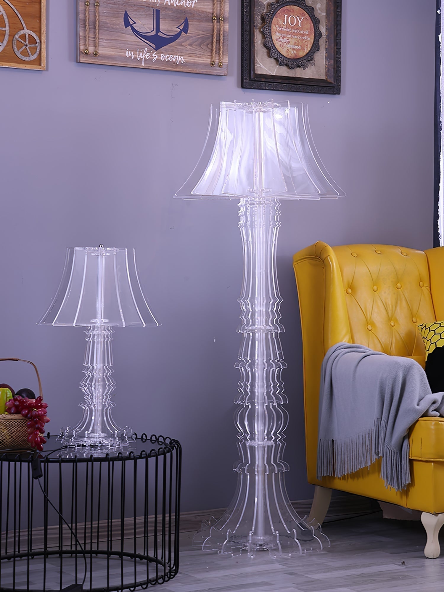 Josephine Contemporary Acrylic LED Table and Floor Lamp for Ambient Home Lighting