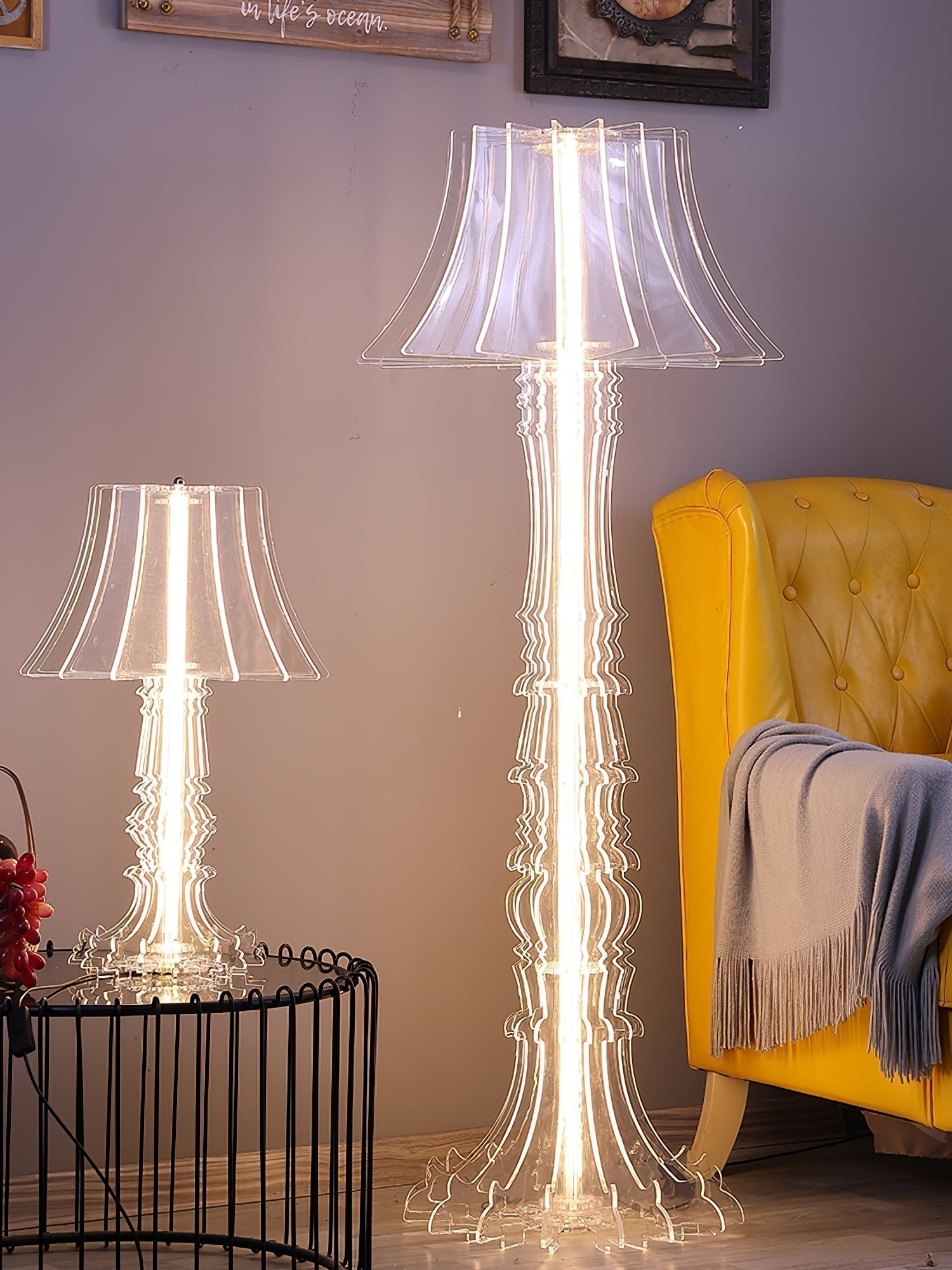 Josephine Contemporary Acrylic LED Table and Floor Lamp for Ambient Home Lighting