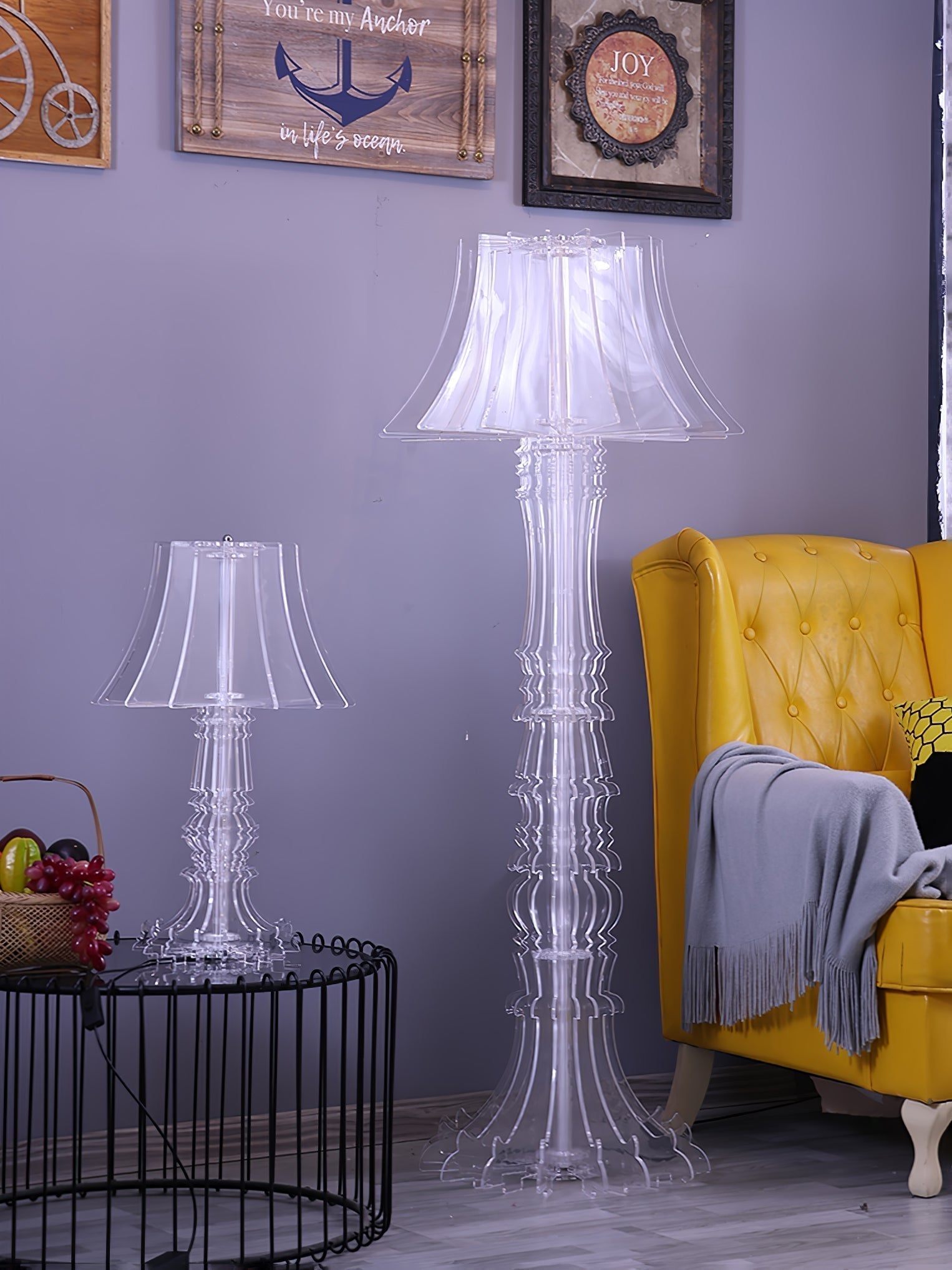 Josephine Contemporary Acrylic LED Table and Floor Lamp for Ambient Home Lighting