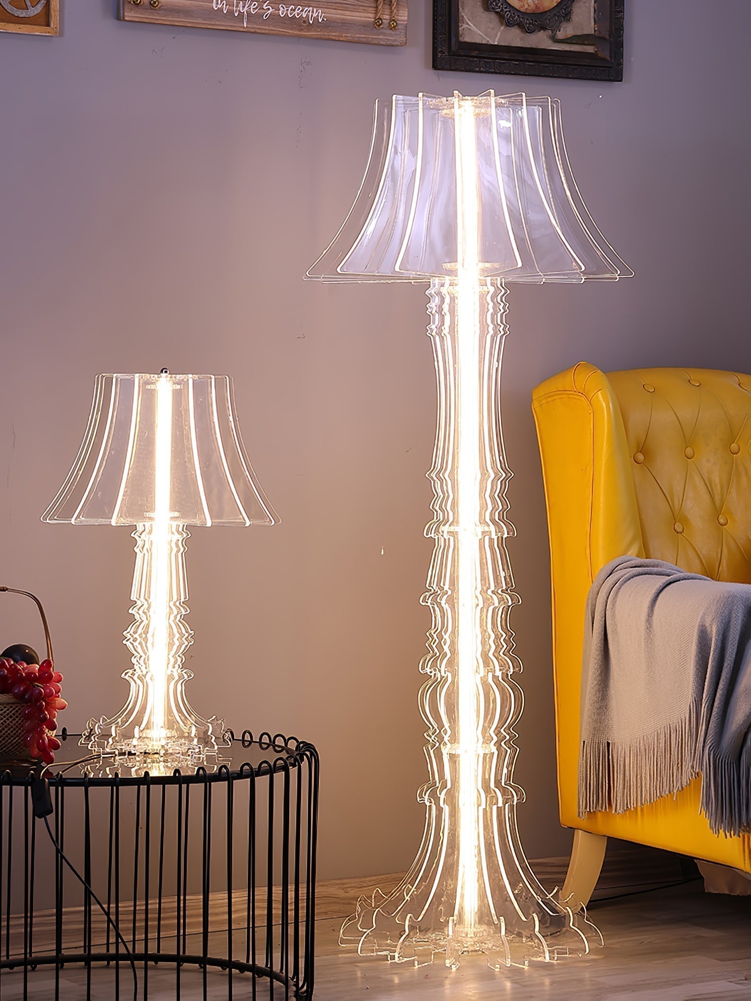 Josephine Contemporary Acrylic LED Table and Floor Lamp for Ambient Home Lighting