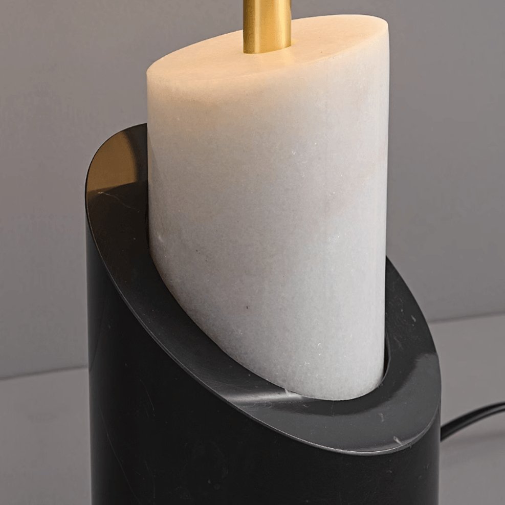 Jude Modern Marble Brass Table Lamp with Fabric Shade for Luxury Home Office and Bedside Lighting