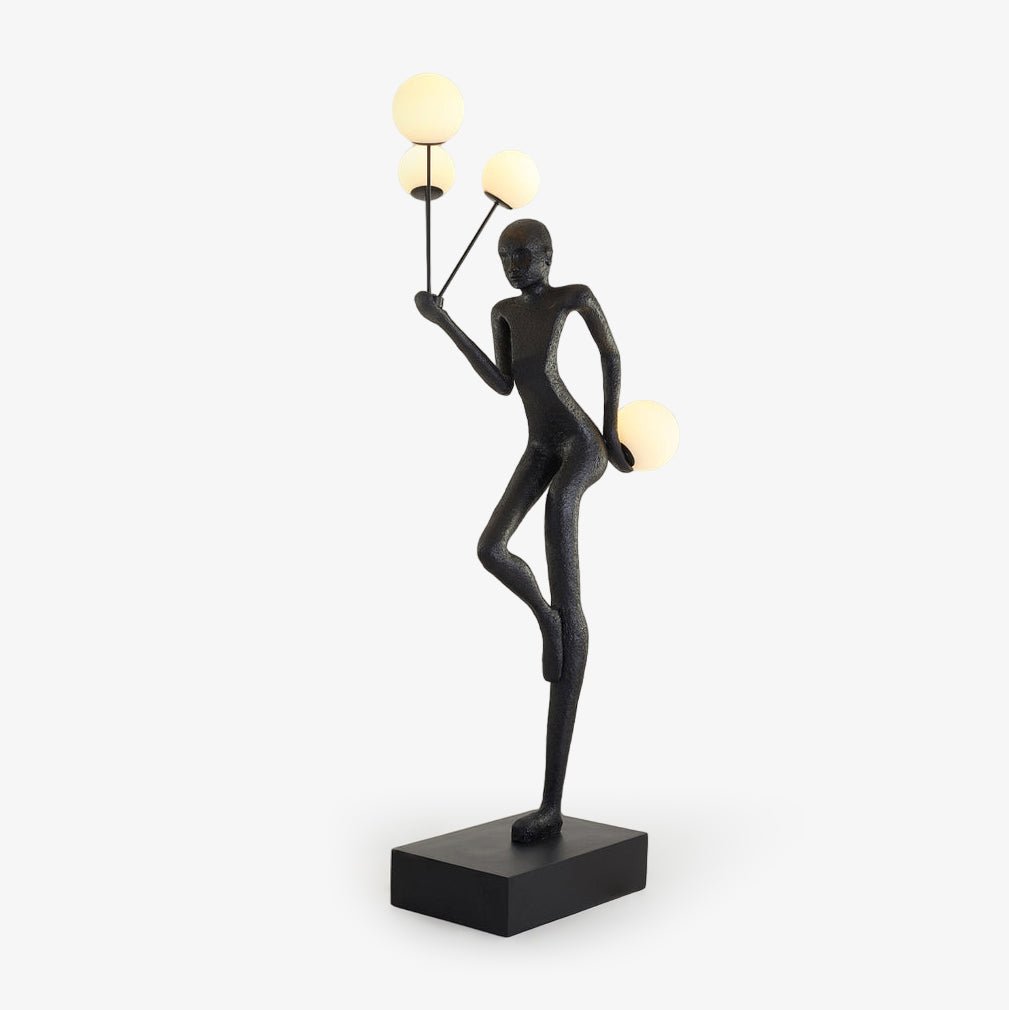 Modern Juggling Sculptor Standing Floor Lamp with Illuminated Glass Spheres
