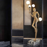 Modern Juggling Sculptor Standing Floor Lamp with Illuminated Glass Spheres