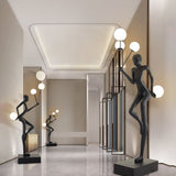 Modern Juggling Sculptor Standing Floor Lamp with Illuminated Glass Spheres