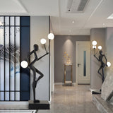 Modern Juggling Sculptor Standing Floor Lamp with Illuminated Glass Spheres