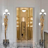 Modern Juggling Sculptor Standing Floor Lamp with Illuminated Glass Spheres