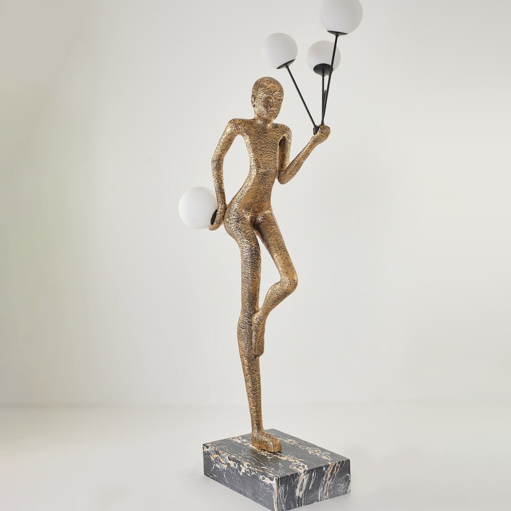 Modern Juggling Sculptor Standing Floor Lamp with Illuminated Glass Spheres