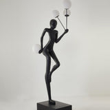 Modern Juggling Sculptor Standing Floor Lamp with Illuminated Glass Spheres