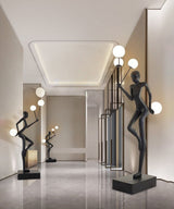 Modern Juggling Sculptor Standing Floor Lamp with Illuminated Glass Spheres