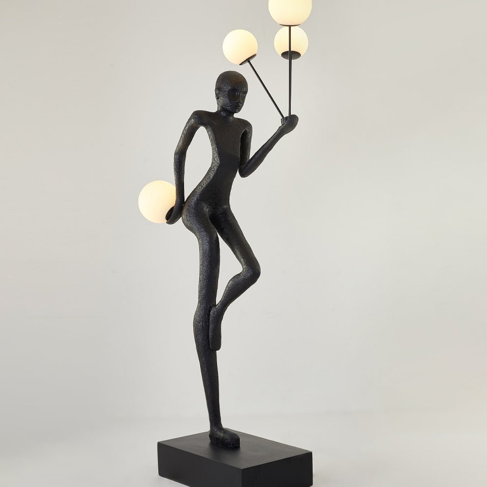 Modern Juggling Sculptor Standing Floor Lamp with Illuminated Glass Spheres