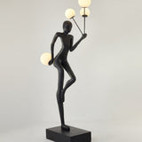 Modern Juggling Sculptor Standing Floor Lamp with Illuminated Glass Spheres
