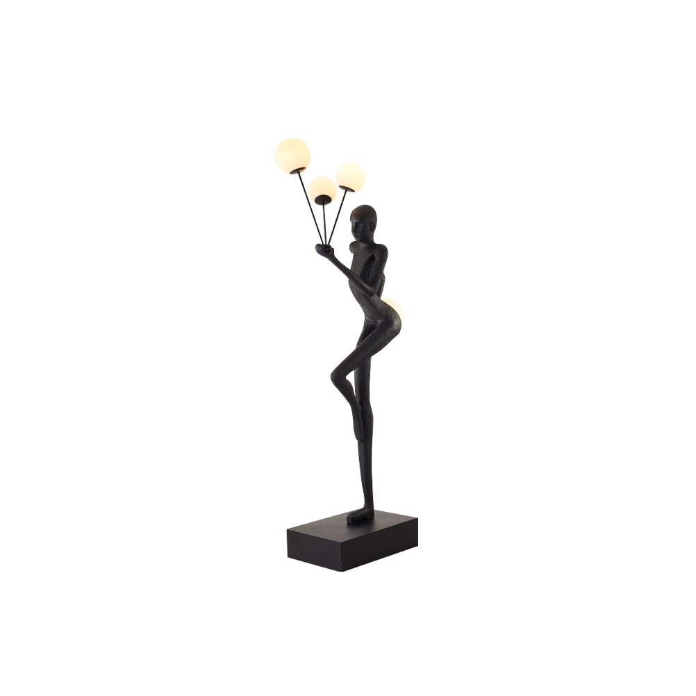 Modern Juggling Sculptor Standing Floor Lamp with Illuminated Glass Spheres