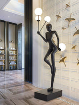 Modern Juggling Sculptor Standing Floor Lamp with Illuminated Glass Spheres