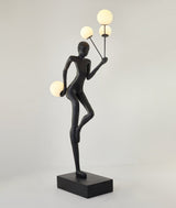 Modern Juggling Sculptor Standing Floor Lamp with Illuminated Glass Spheres