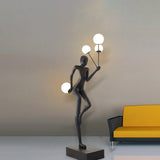 Modern Juggling Sculptor Standing Floor Lamp with Illuminated Glass Spheres