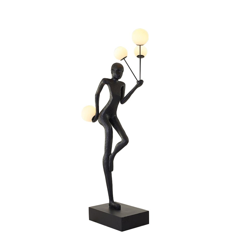 Modern Juggling Sculptor Standing Floor Lamp with Illuminated Glass Spheres