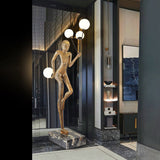 Modern Juggling Sculptor Standing Floor Lamp with Illuminated Glass Spheres