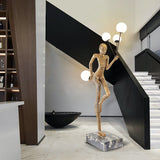 Modern Juggling Sculptor Standing Floor Lamp with Illuminated Glass Spheres